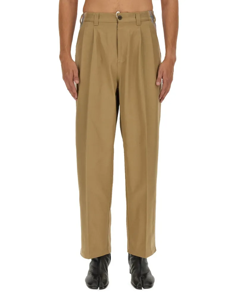 Maison Margiela Wool-Blend Trousers — Beige Beige