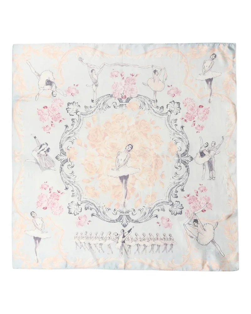 Dolce & Gabbana Ballerina Floral Silk Scarf — Multicolor Multicolor