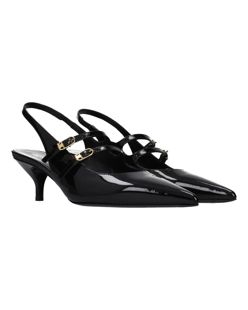 Celine Women's Black Leather Sandals Black