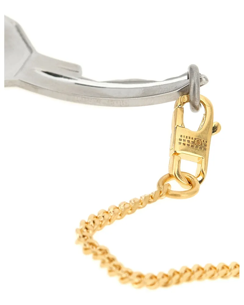 Maison Margiela Key-Shaped Two-Tone Pendant Necklace — Gold Gold