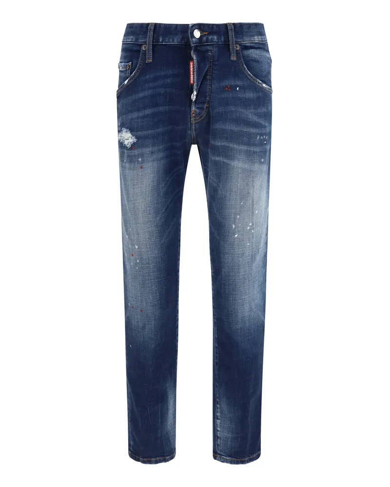 Dsquared2 Men's Skater Jeans Navy Blue Cotton Navy