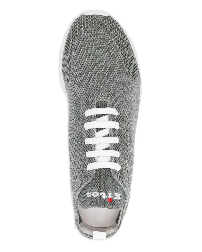 Kiton Men's Logo-Embroidered Sneakers Ss26 M Grey