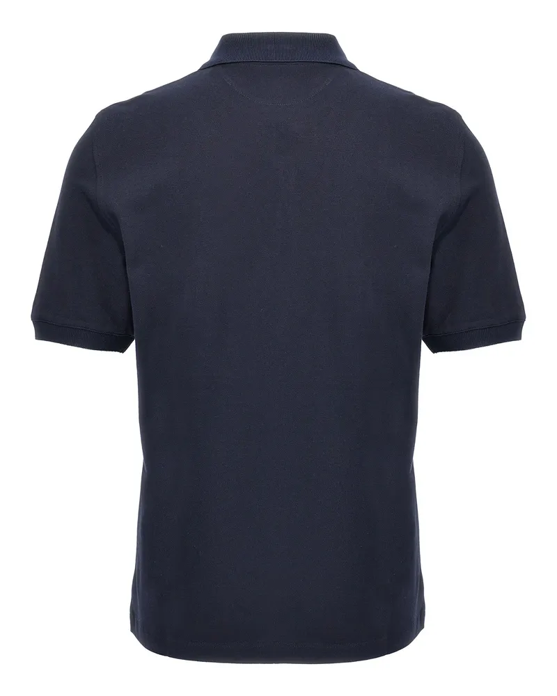 Brunello Cucinelli Men's Blue Cotton Polo Shirt Navy