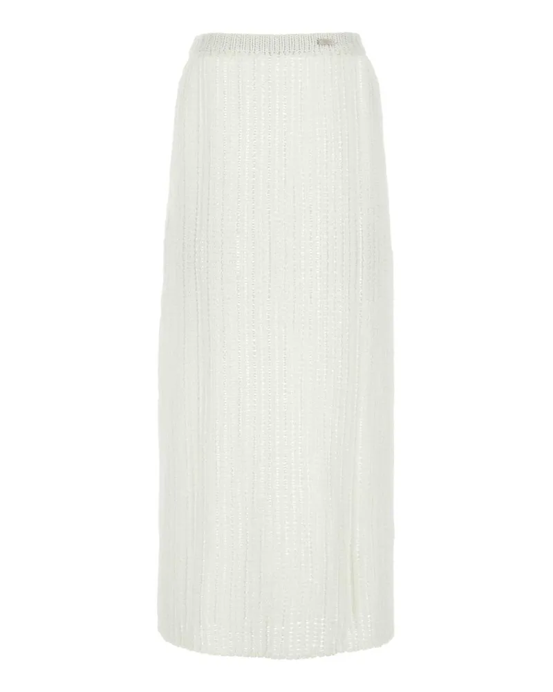 Ferragamo Women White Cotton Skirt Bianco Exterior: Gonne White