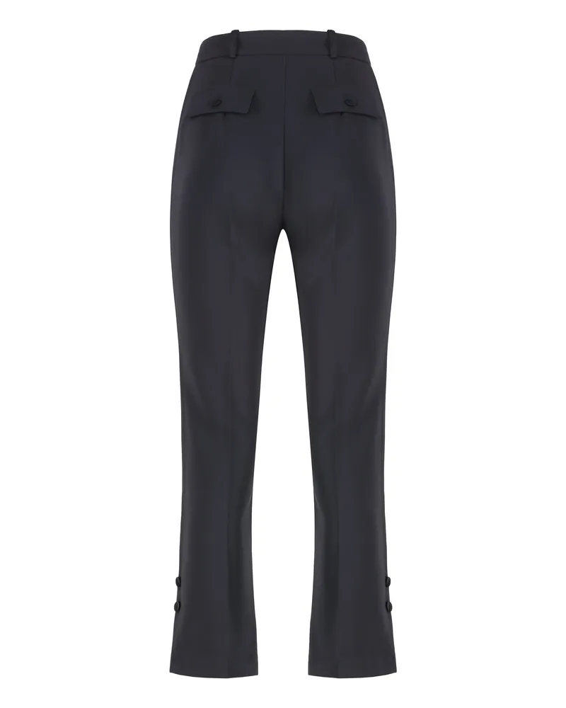 Elisabetta Franchi Cropped Flared Trousers — Black Black