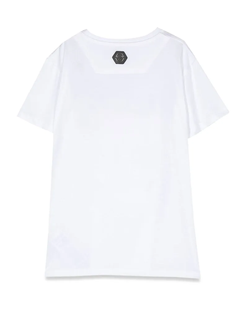 Philipp Plein Skull-Motif Cotton T-Shirt — White White