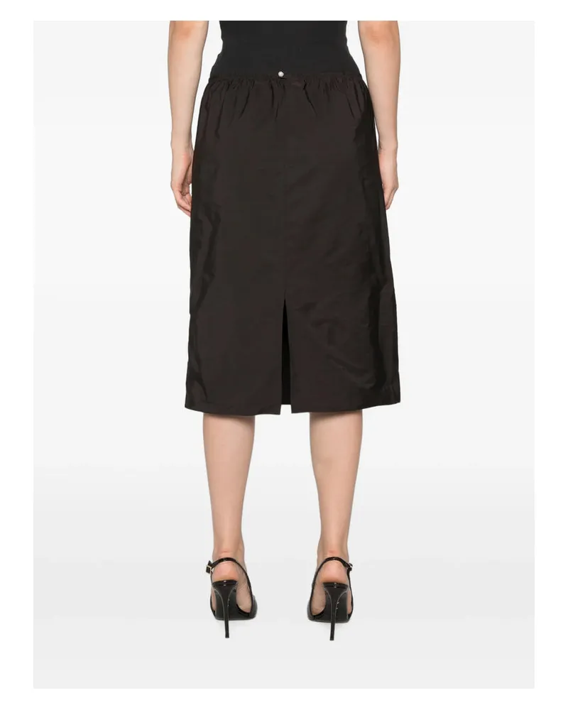 Carven Gathered Detail Skirt — Brown Brown