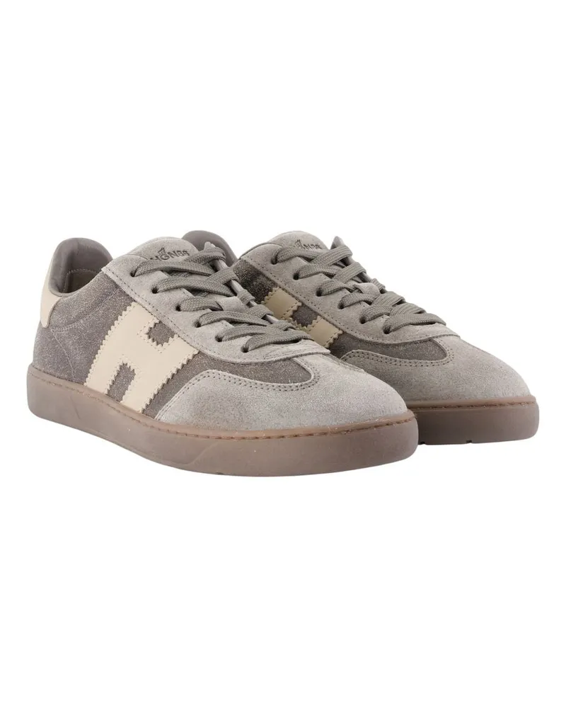 Hogan Men's Cool Allacciato H Sneakers -  Leather Grey Goatskin Shoes 