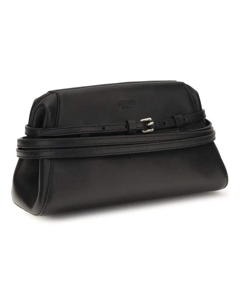 Moschino Belt-Detail Clutch — Black Black