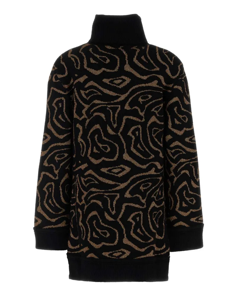 Emilio Pucci Women's Embroidered Polyester Blend Oversize Sweater Blackoro Maglieria Black