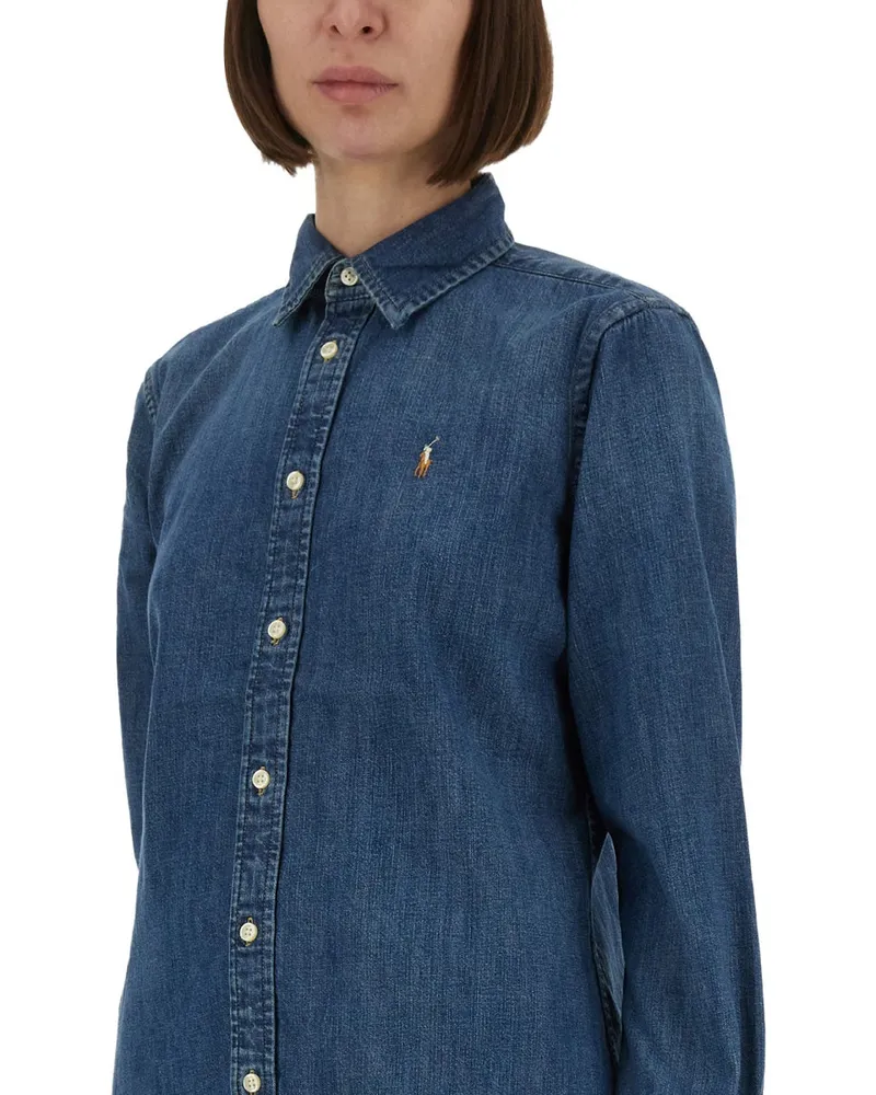 Ralph Lauren Women's Denim Shirt Blue Cotton 