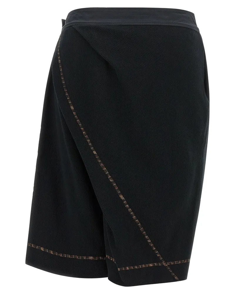 KIKO KOSTADINOV Draped Cotton Piqué Bermuda Shorts — Black Black