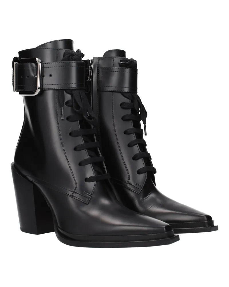 Jimmy Choo Women's Black Leather Ankle Boots Black
