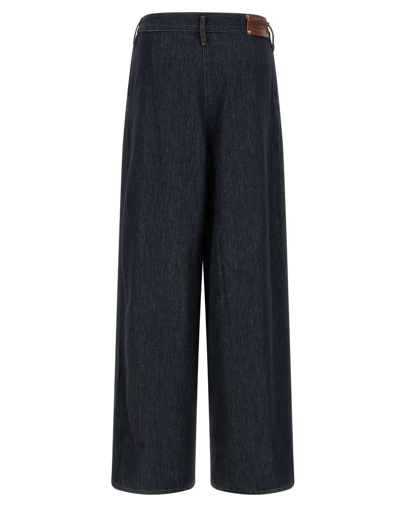 Dries van Noten Women's Blue Cotton Relaxed Fit Jeans Clothing Navy