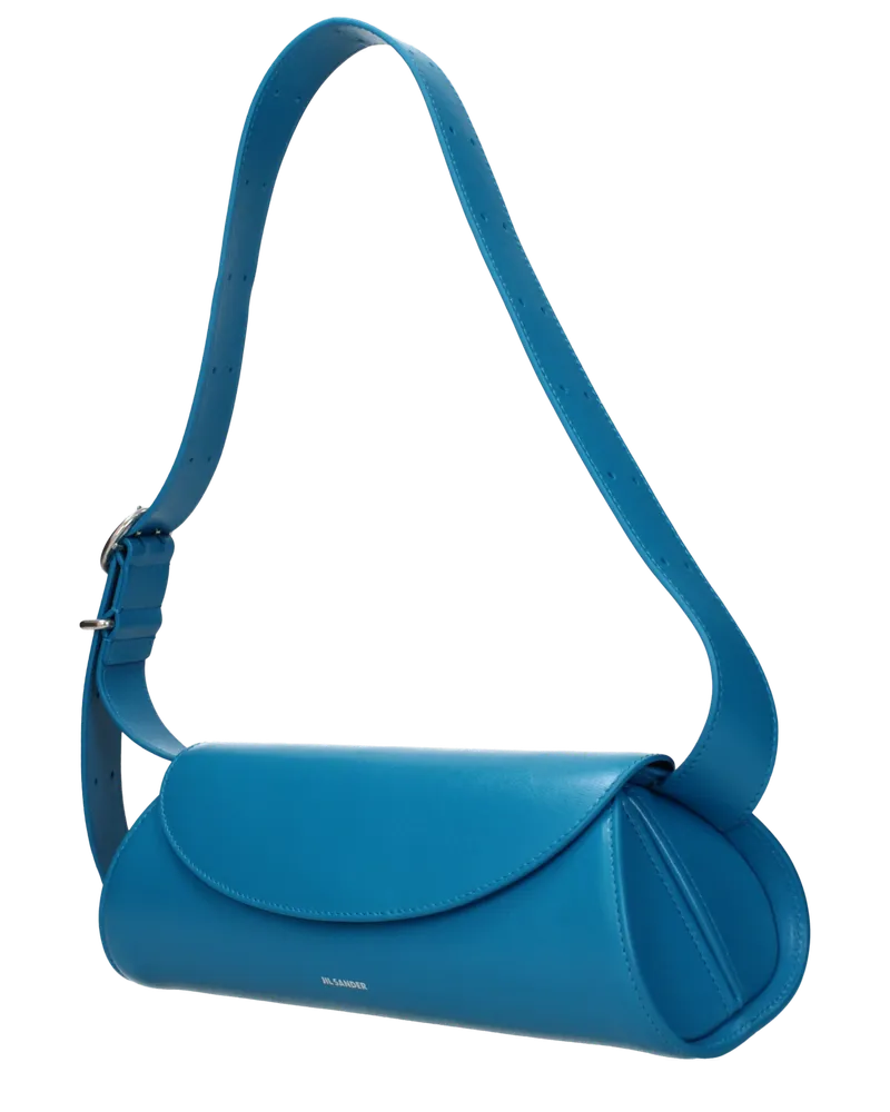 Jil Sander Women's Blue Leather Crossbody Bag Blue