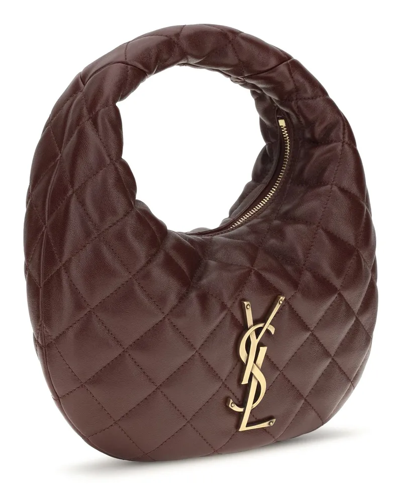 Saint Laurent Women's Icarino Quilted Nappa Handbag Lt Hot Wine Lamb Ovis Aries Handbags Hand Bags Brown