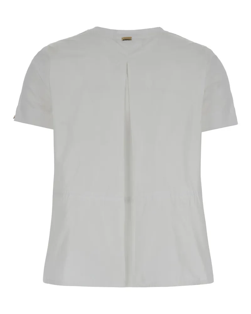 Herno Women's T-Shirt With Drawstring, White Cotton T-Shirts & Jerseys White