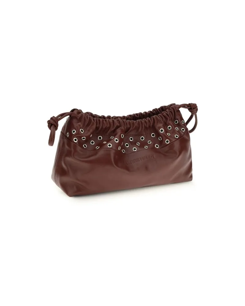 Pierre Hardy Women's Eyelet-Embellished Calf Leather Clutch Burgundy Bos Burgundy