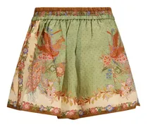 Women's Multicolor Silk Bermuda Shorts