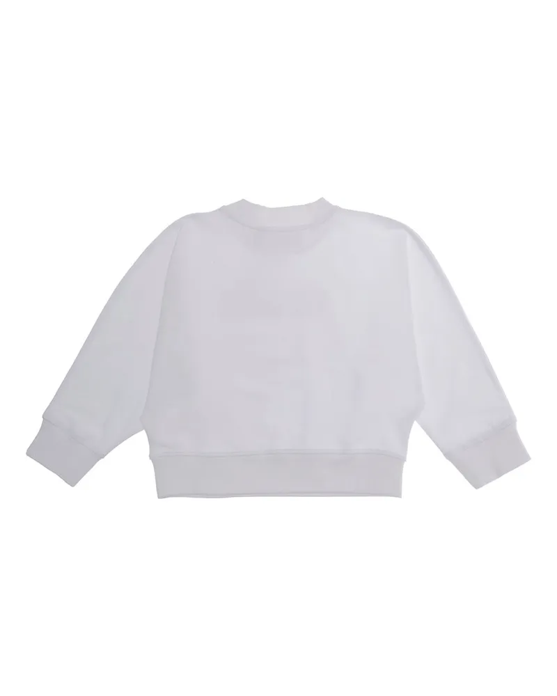 Moschino Girls' Crewneck Sweatshirt White Cotton Hoods & Sweatshirts White
