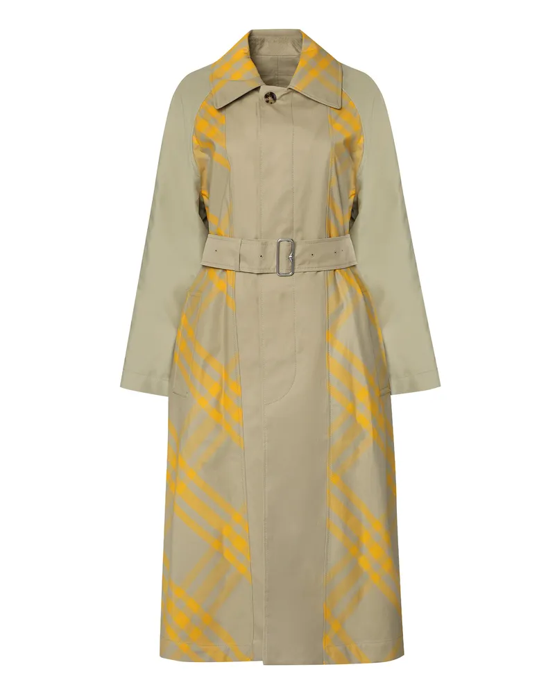 Burberry Women's Checked Reversible Trench Coat Beige Cotton & Raincoats Beige