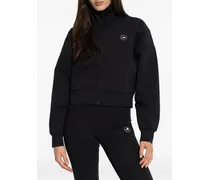 Zip Fastening Cropped Sweater — Black