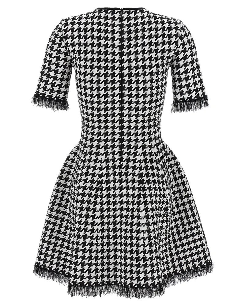 Alexander McQueen Women Bicolor Viscose Short Dress Black