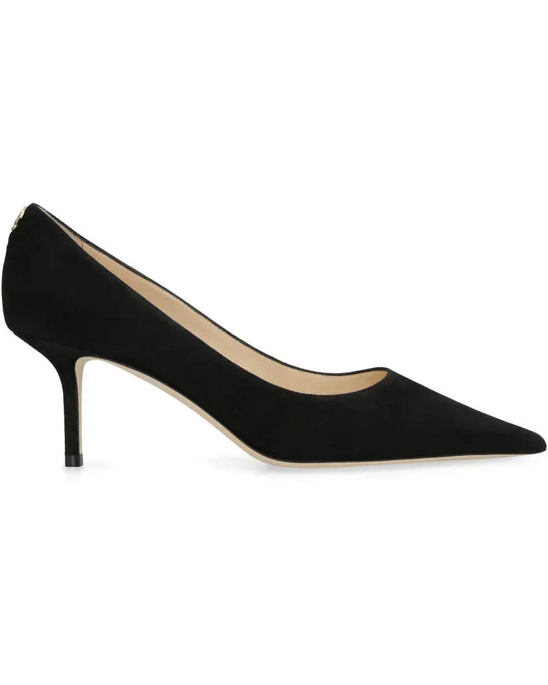 Jimmy Choo Women's Love 65 Suede Pumps Black Calf High Heel Shoes Black