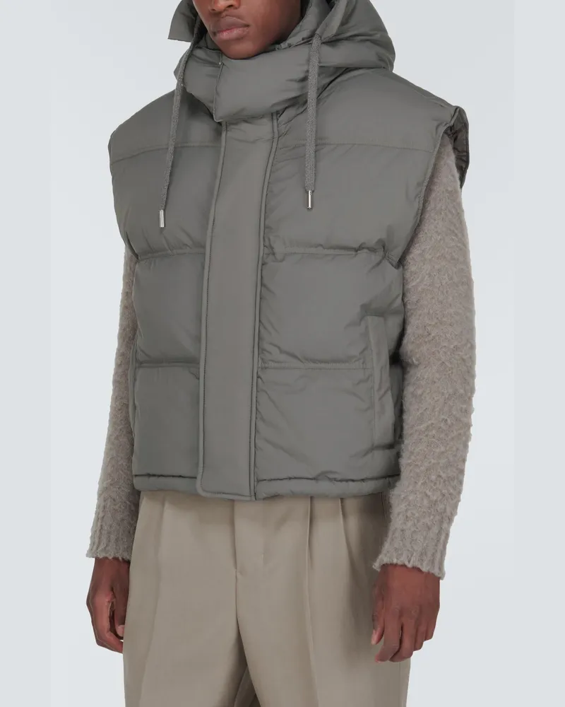 AMI Paris Men's Padded Down Puffer Gilet Jacket Grey Clothing > Coats Gray