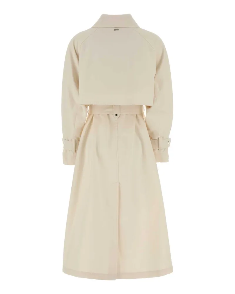 Herno Women's Ivory Jersey Trench Coat Bianco White