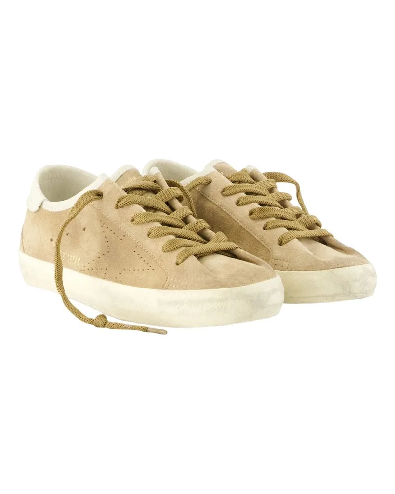 Golden Goose Women's Super Star Sneaker Beige Brown Calfskin Brown