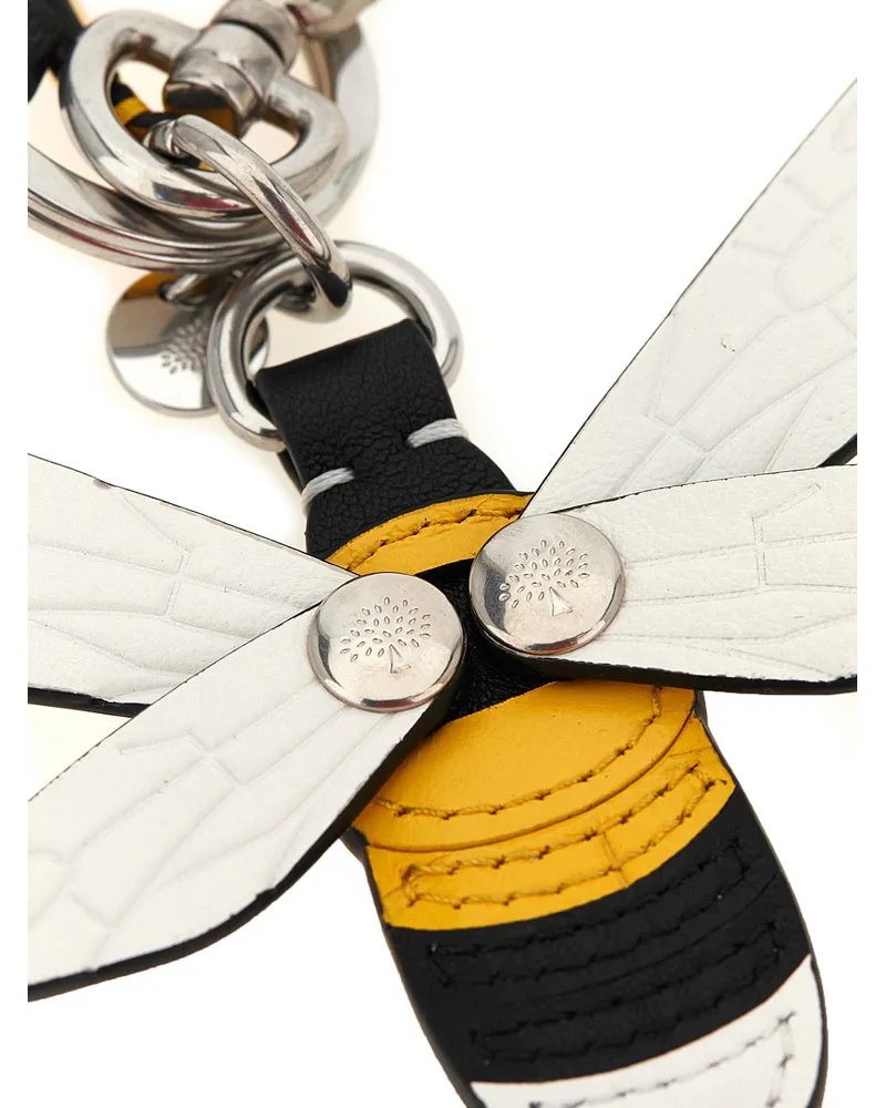 Mulberry Bee-Shaped Leather Key Case — Yellow Yellow