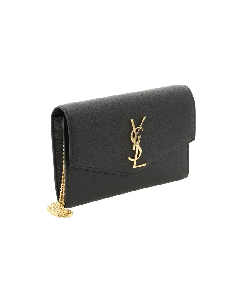 Saint Laurent Women's Black Calf Leather Bos Taurus Wallet Black
