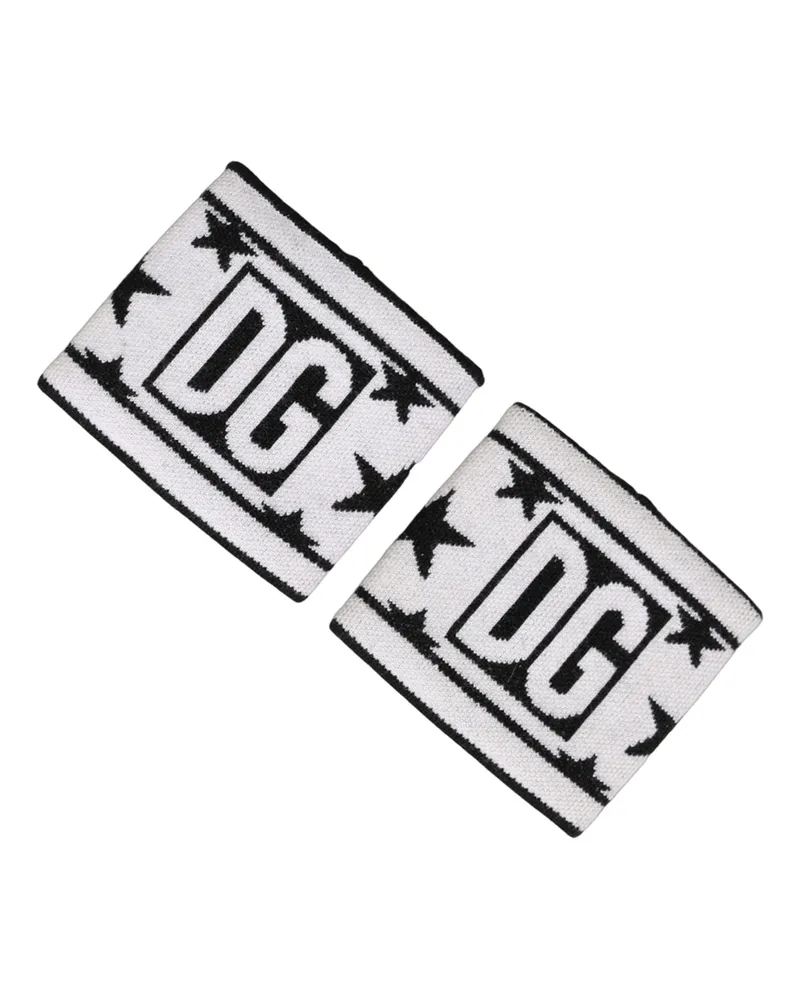 Dolce & Gabbana Men Set White Black Wool Logo #dgmillennials Wristband Virgin Accessory White