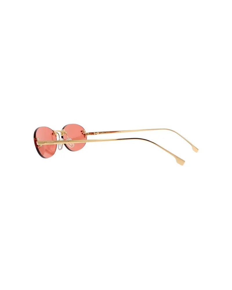 Fendi FE4075US Crystal Metal Sunglasses — Gold Gold