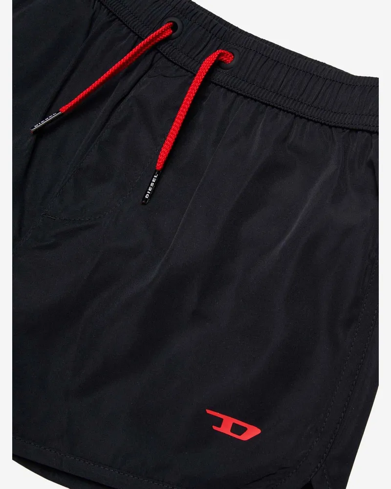 Diesel Boys' Swim Shorts With Logo Black Polyester & Trunks Black