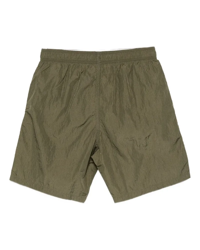 Emporio Armani Crinkled Nylon Shorts — Military Green Military