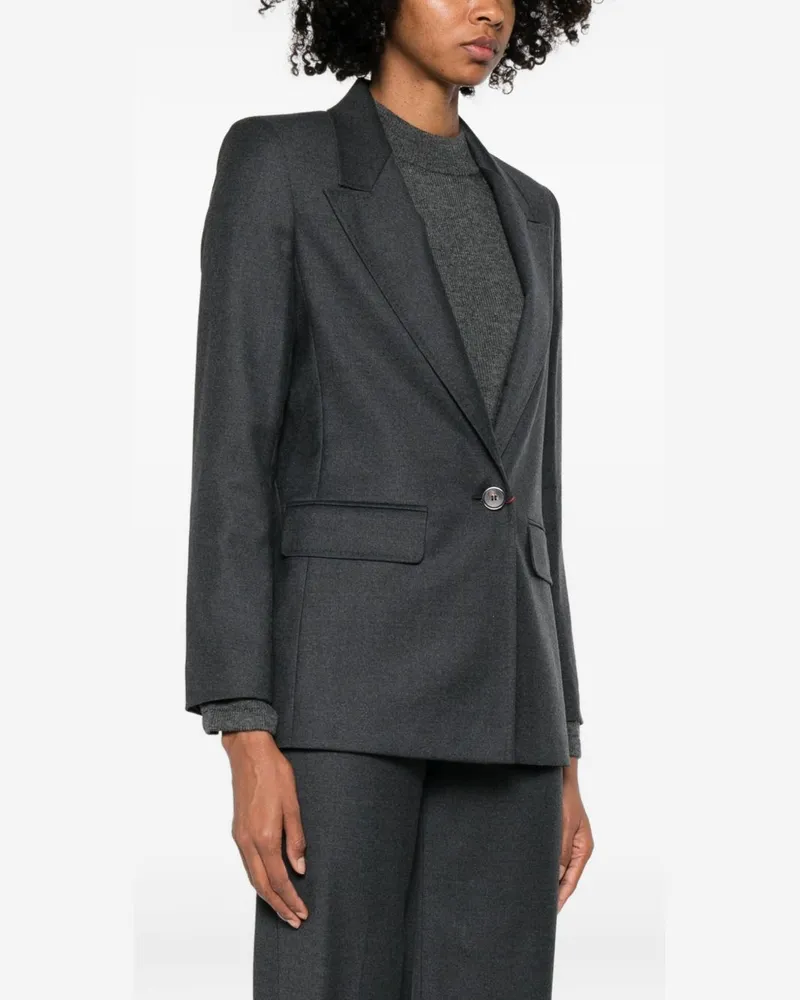 Max Mara Women's Tailored Suit Virgin Wool Dark Grey Dress Gray