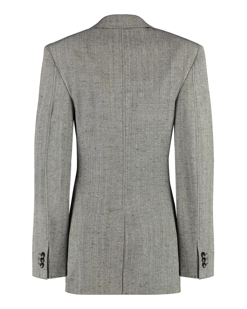 Bottega Veneta Women's Blazer Viscose-Silk Brown Blazers Jacket Gray