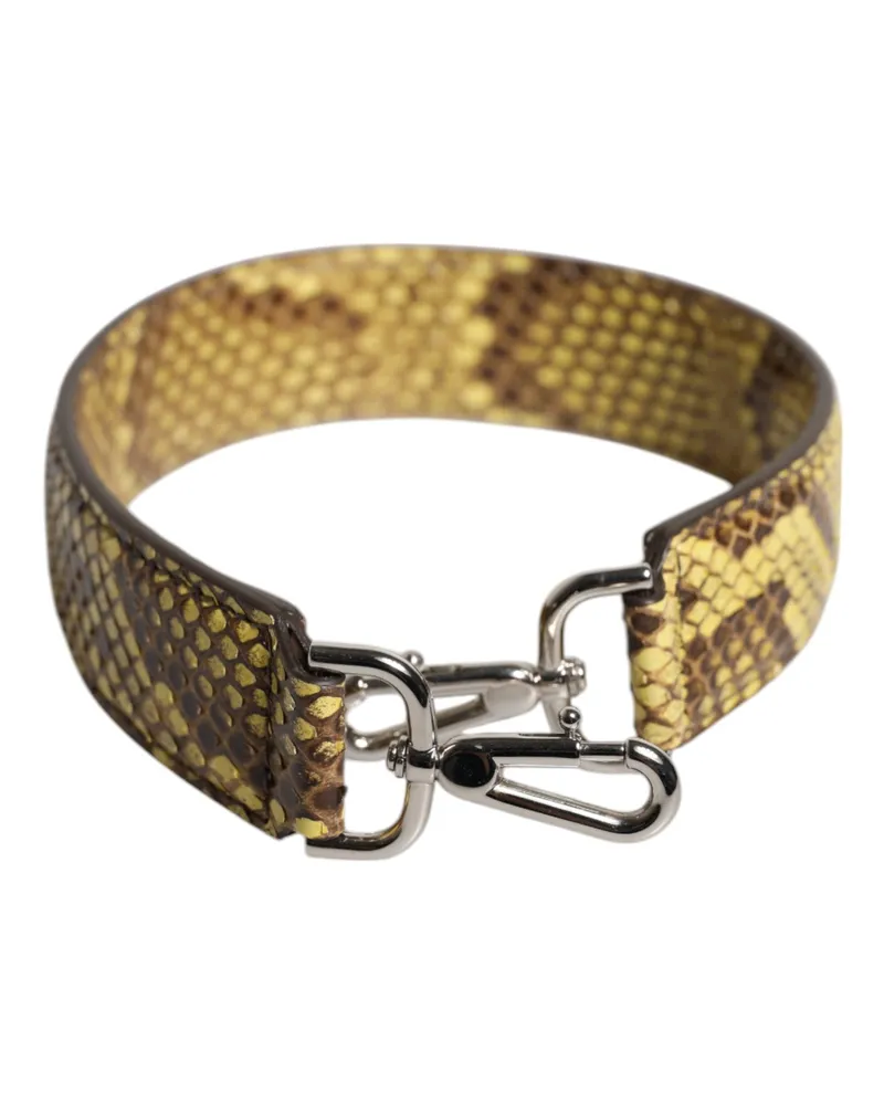 Dolce & Gabbana Women's Yellow Exotic Leather Bag Shoulder Strap Python Yellow