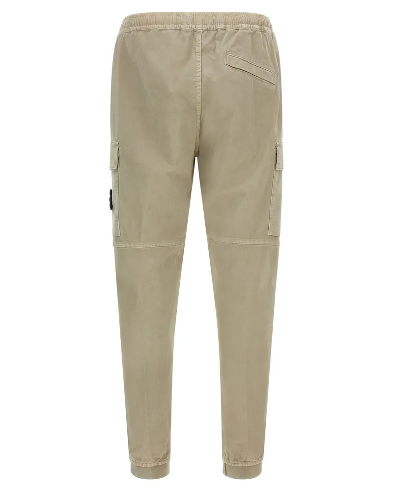 Stone Island Men's Beige Cotton Cargo Pants Beige