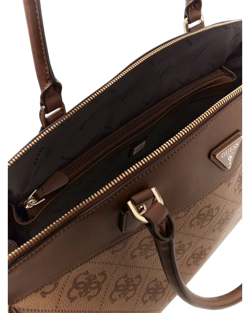 Guess Women's Tote Latte Logo-Brown Polyurethane Tote-bags Brown