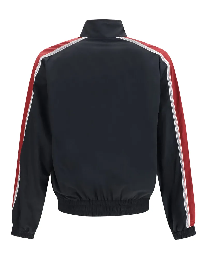 Versace Men's Nylon Blouson Jacket With Embroidered Logo Black Polyamide Black
