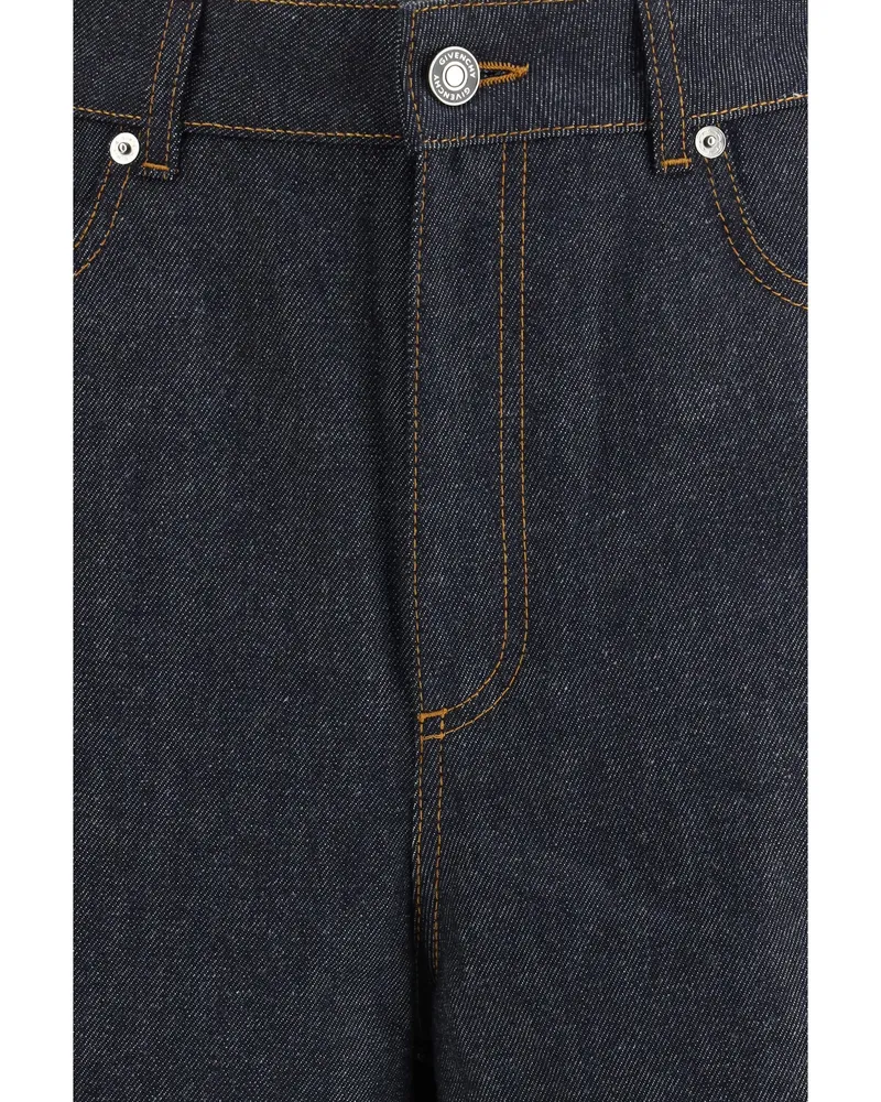 Givenchy Women's Denim Pants Raw Cocoon Dark Blue Cotton Jean Navy