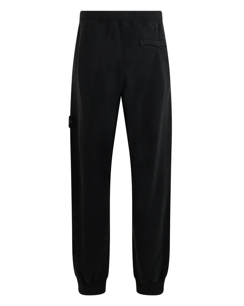 Stone Island Men Track Pants Black Cotton Black