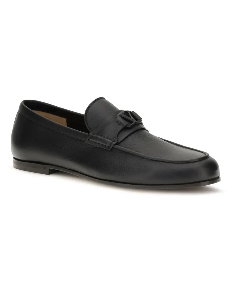 Valentino Garavani Men's Vlogo Signature Loafers Deer Leather Nero Black