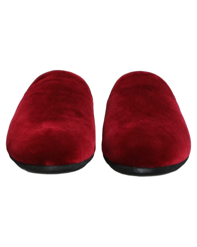 Dolce & Gabbana Red Suede Slides Flat Slipper Men Shoes Capra (suede Red