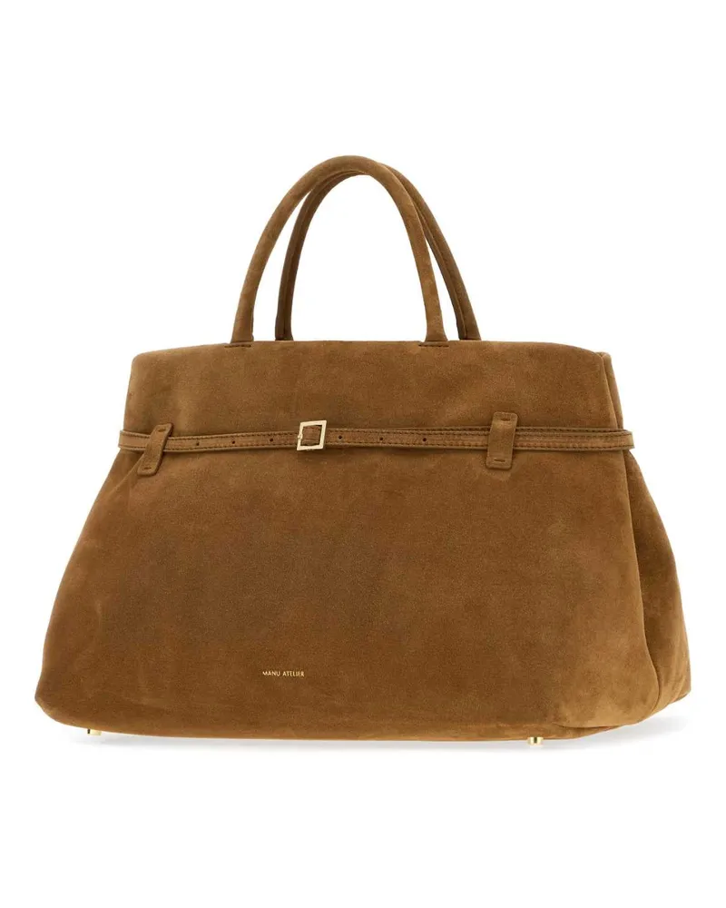 Manu Atelier Women's Camel Suede Le Cambon 40 Handbag Toffee Borse A Mano Bag Brown