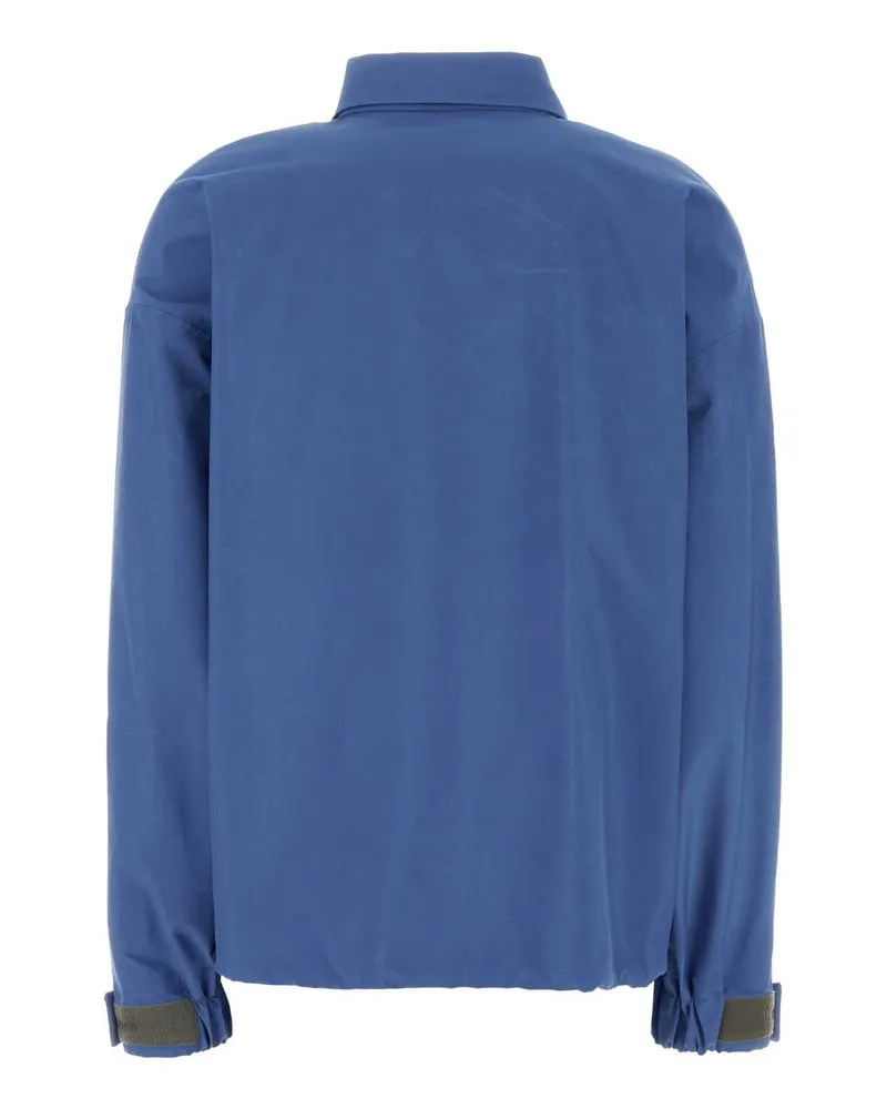 Miu Miu Women's Cerulean Tech Fabric Windbreaker Pervinca Giubbini Blue