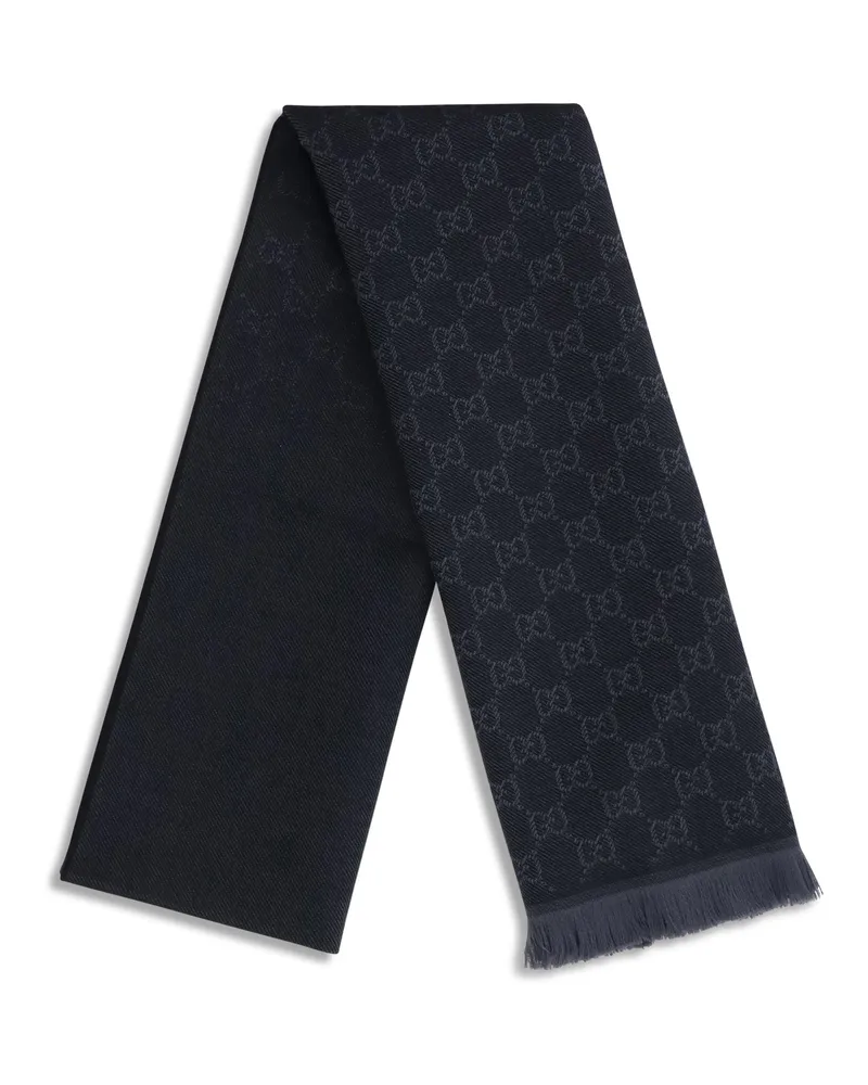 Gucci Women's Wool Scarf Gg Supreme Black-Light Grey (ovis Aries) Black/light Scarfs Black